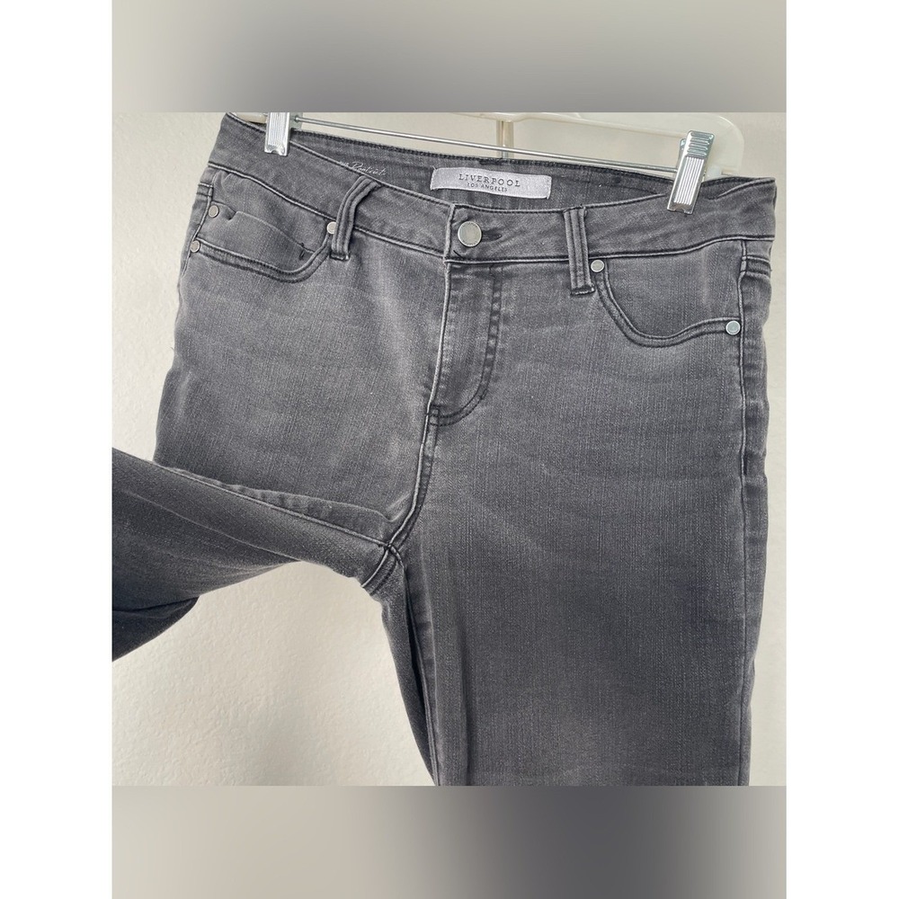 Liverpool Women's Sz 8 Charcoal Bootcut Wide Leg Denim Jeans Western Casual Wear - Picture 5 of 9